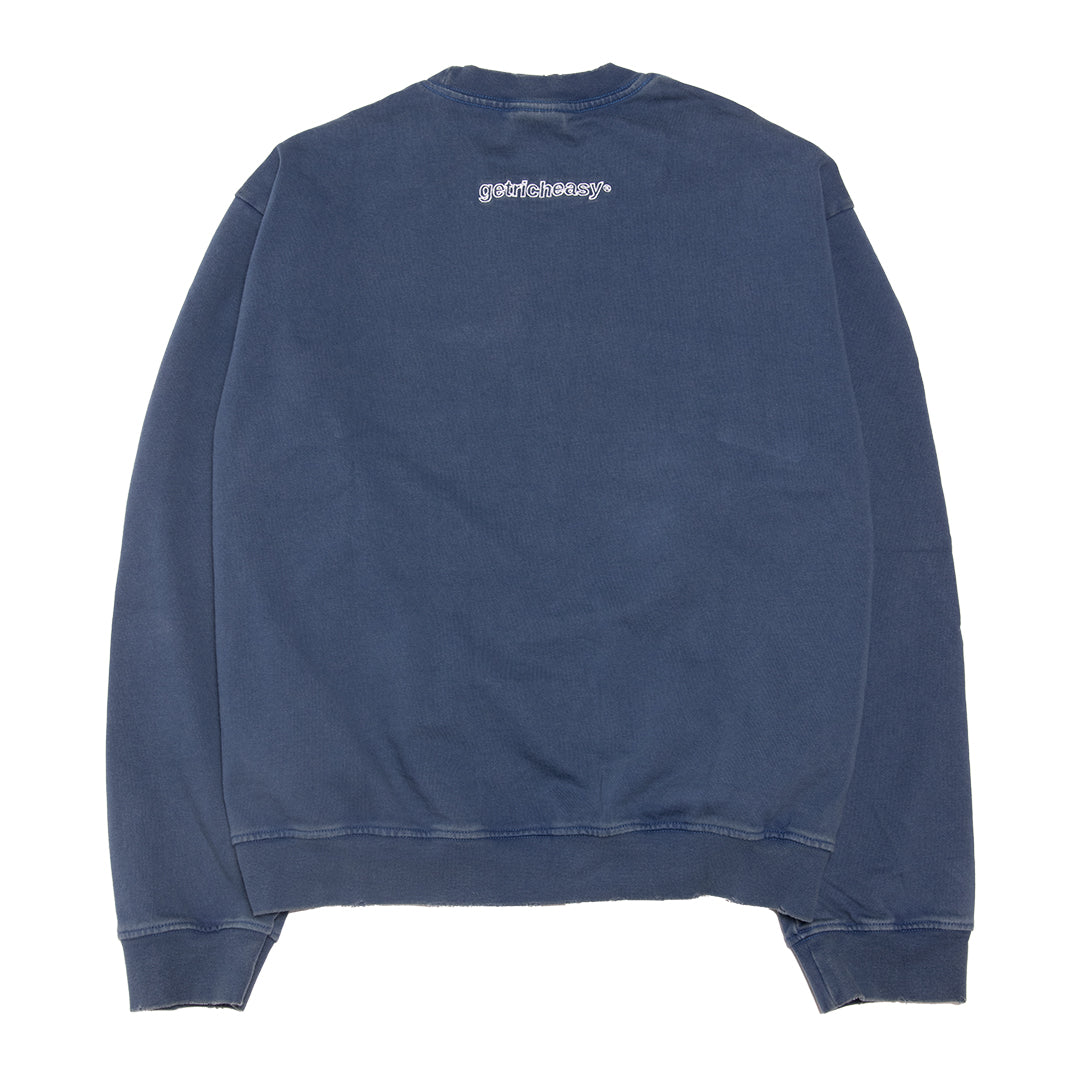 Applique logo Damage Sweater Fade Navy