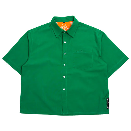 Crop Cuban Shirt Green