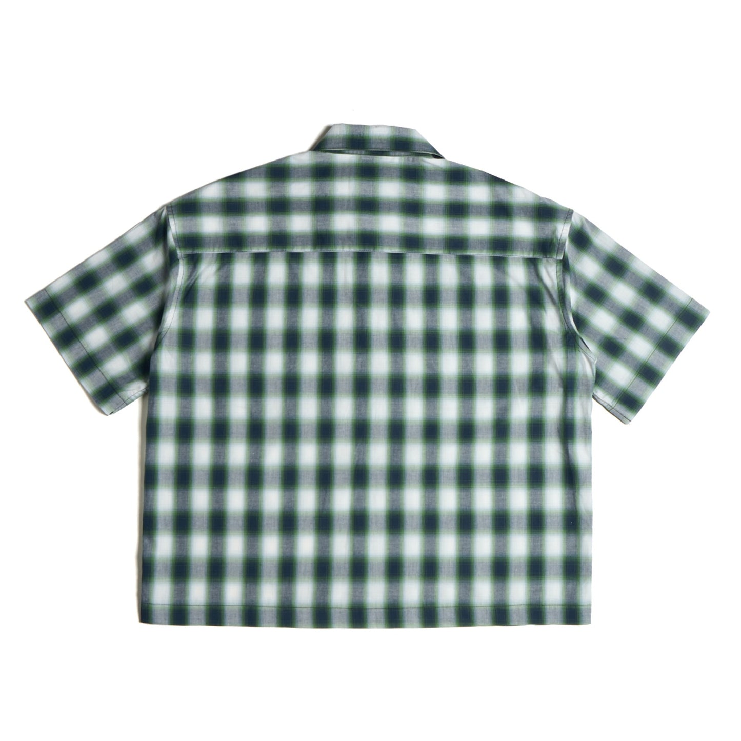 Cut-off Plaid Shirt Green