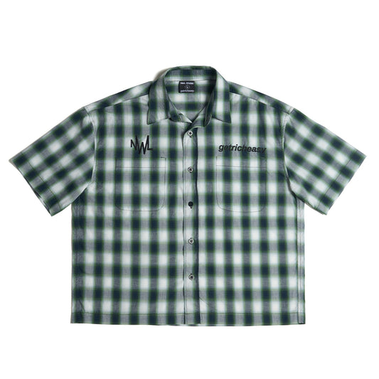 Cut-off Plaid Shirt Green