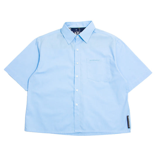 Crop Cuban Shirt Light Blue