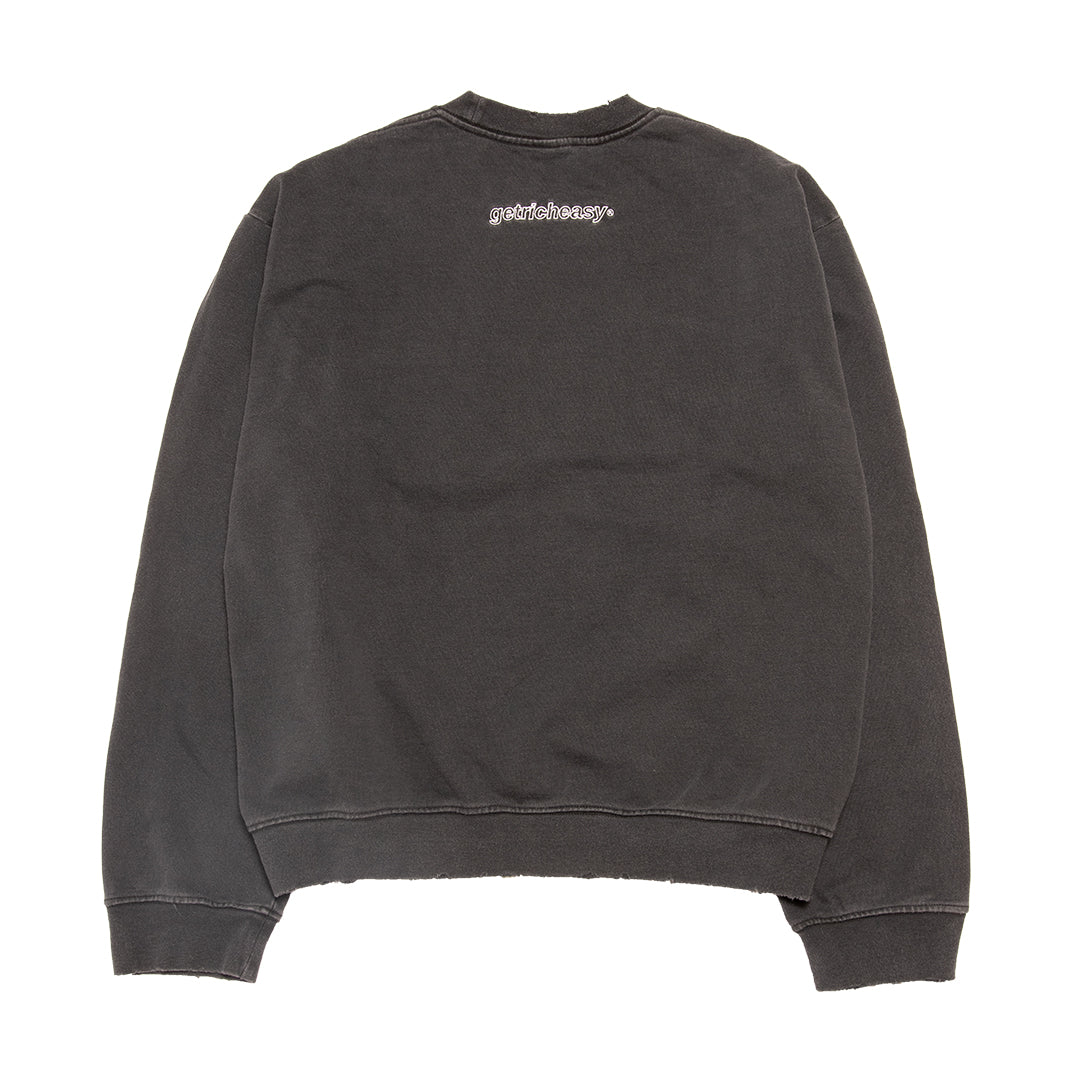 Applique logo Damage Sweater Fade Black