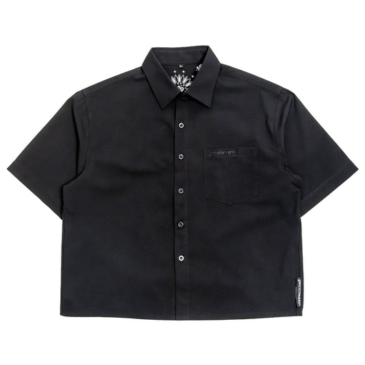 Crop Cuban Shirt Black