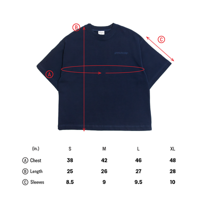 Embriodery Logo Boxy tee Navy